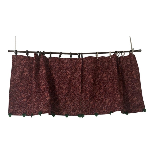 Burgundy Artisan Privacy Panels Lined Beaded Handmade For Sale - Image 10 of 11