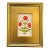 Original Hand-Painted Red Floral Motif Paining, Framed For Sale