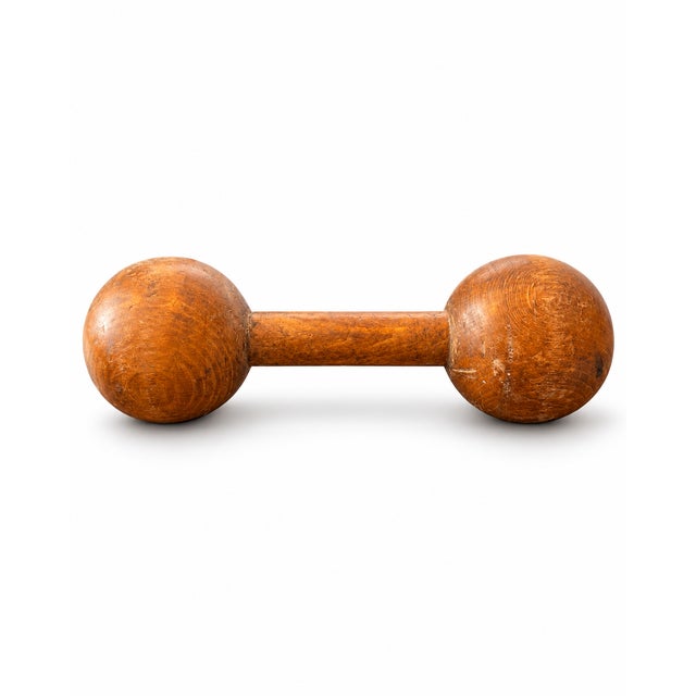 19th Century Antique Turned Wooden Dumbbell, 1890s For Sale - Image 5 of 5