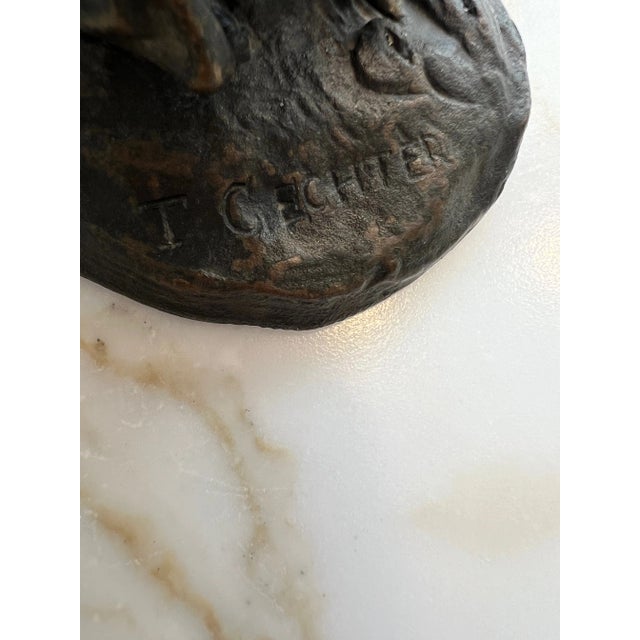 Metal Bronze Whippet Signed - T. Gechter (1796-1844) For Sale - Image 7 of 12