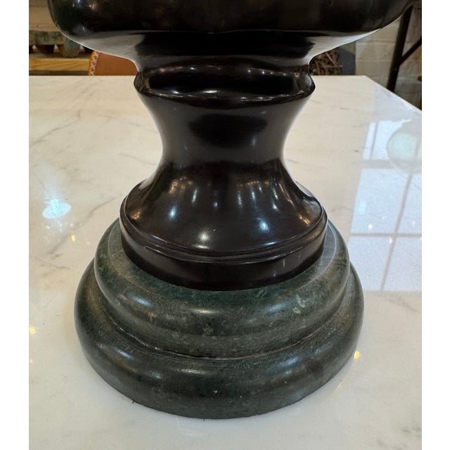 Mid 20th Century Bronze Bust of Woman on Marble Stand For Sale - Image 10 of 11