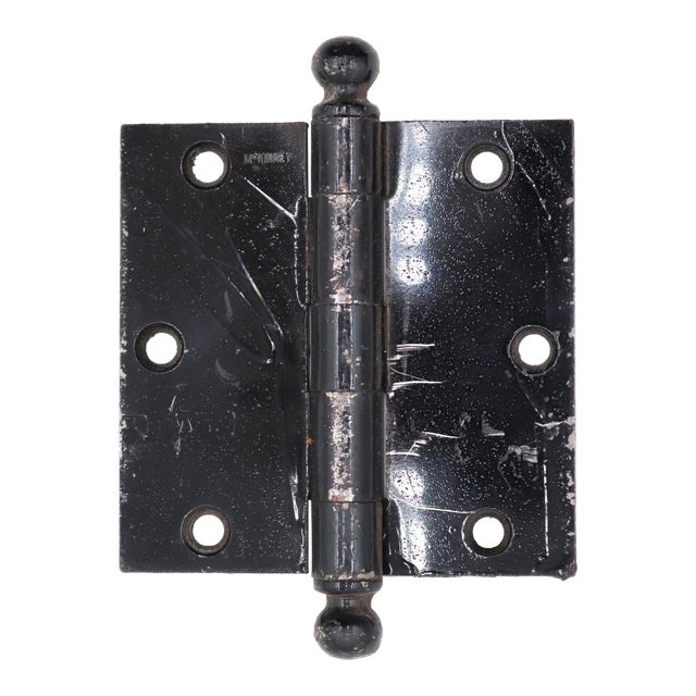 Vintage Classic 3.5 X 3.5 In. Black Steel Butt Door Hinge For Sale