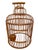 Vintage Asian Round Bird Cage Bamboo & Carved Wood Hanging or Tabletop For Sale - Image 4 of 7