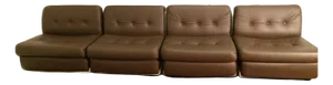 Vintage Amanta Leather Lounge Chairs by Mario Bellini for B&B Italia, Set of 4