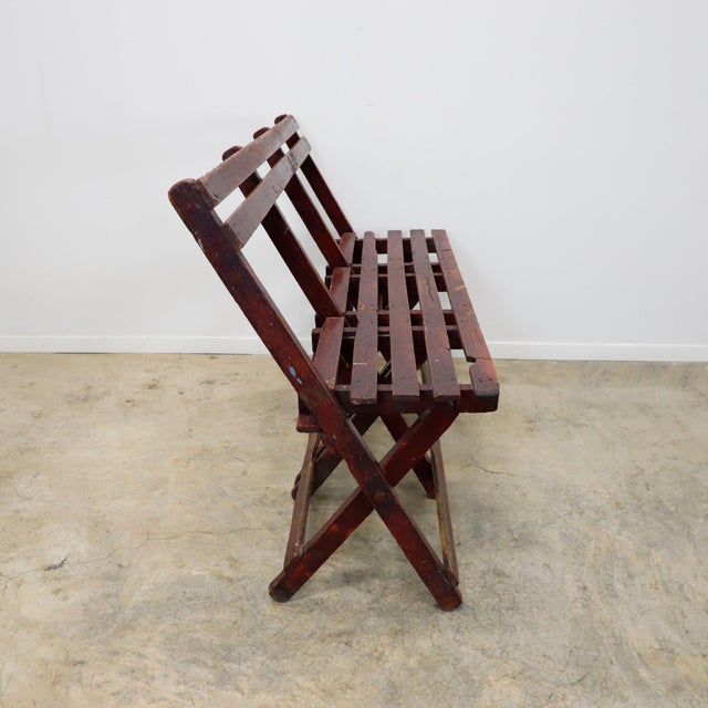 1940s Mexican Arena Outdoor Folding Bench For Sale - Image 16 of 18