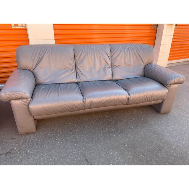 Vintage Modern Natuzzi Leather Sofa Chairish
