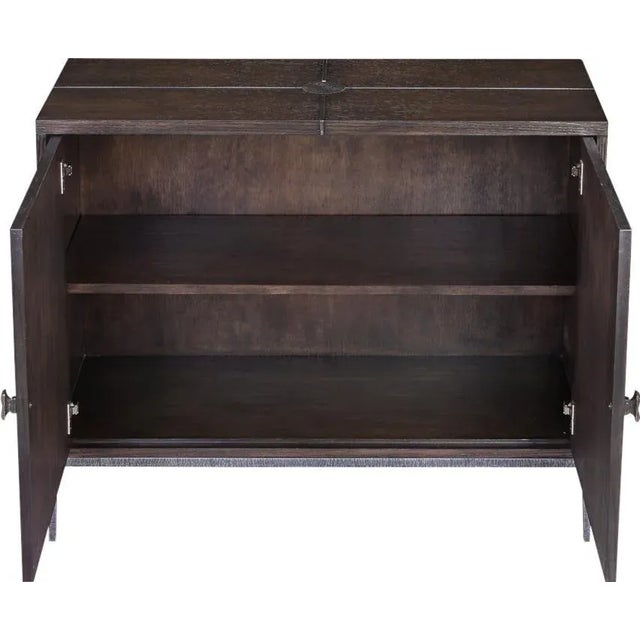 Traditional Sarreid Artisan Gray Textured Storage Cabinet For Sale - Image 3 of 6