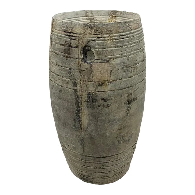 Vintage Indian Wood Vessel For Sale