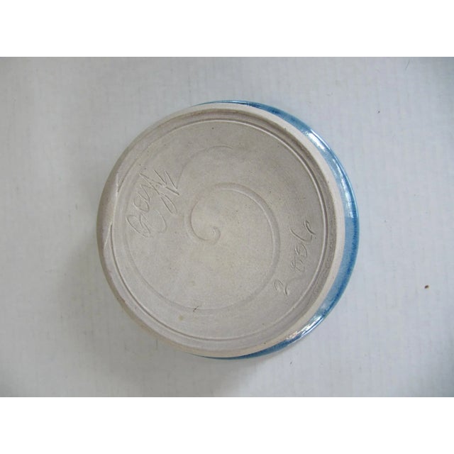 Modern Hand-Made Blue Pottery Wine Champagne Coaster For Sale - Image 3 of 6