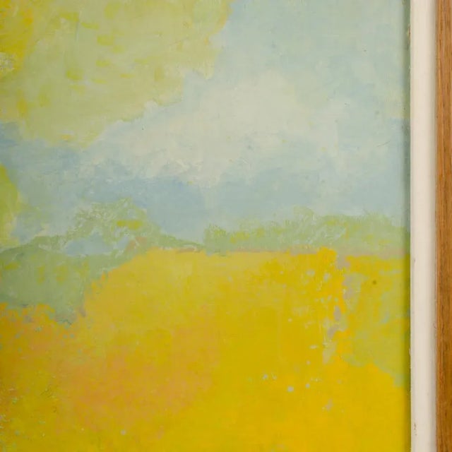 Yellow 1978 "Two Trees" Abstract Landscape Acrylic Painting by Hans Kline, Framed For Sale - Image 8 of 11