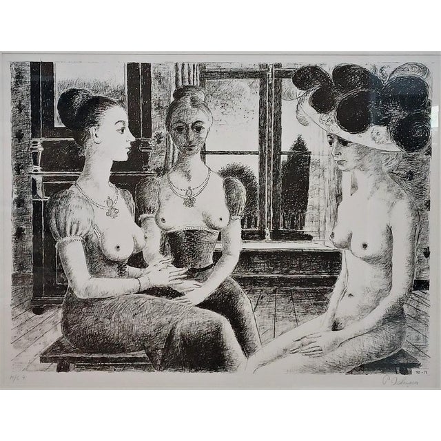 Paul Delvaux, La Fenetre, 1971, Lithograph For Sale - Image 4 of 4