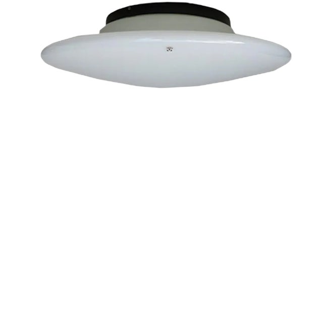 Large Opaline Glass UFO Ceiling or Wall Light from Peill & Putzler, 1970s For Sale