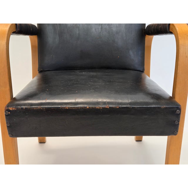 Black Vintage Model 46 Armchair by Alvar Aalto for Artek, 1950s For Sale - Image 8 of 13