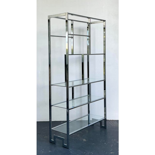 Metal Vintage Polished Chrome Etagere After Milo Baughman For Sale - Image 7 of 12