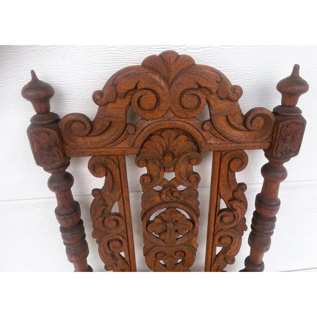 19th Century Neo-Renaissance Oak Chair For Sale - Image 16 of 18