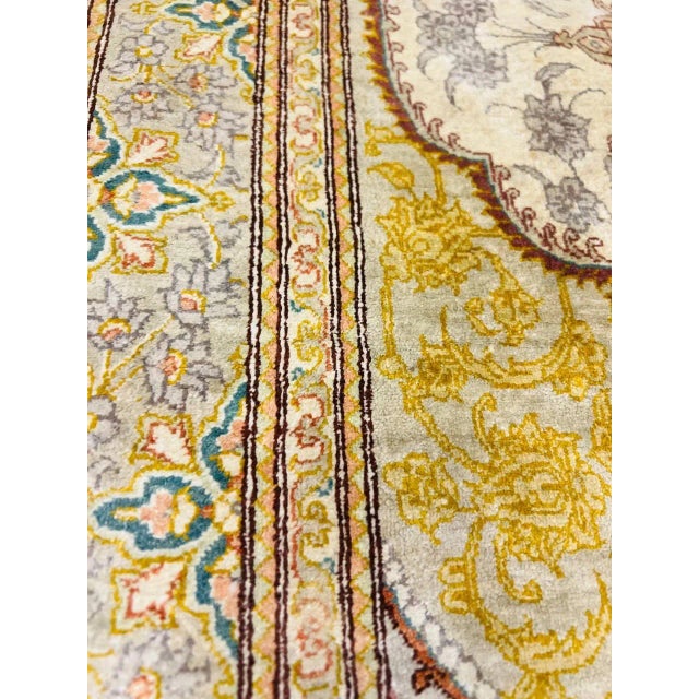 2020s Persian Fine Hand Pure Silk Qum Rug For Sale - Image 10 of 12