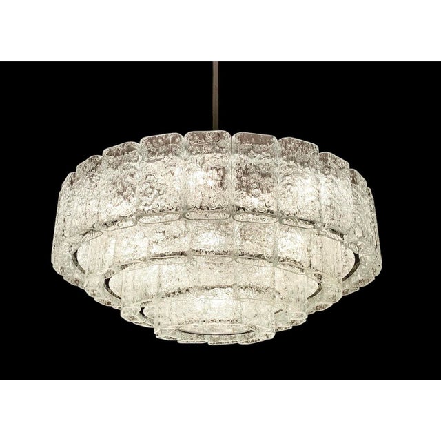 Iceglass Chandelier from Doria Leuchten, 1950s, in Very Good conditions. Designed 1950 to 1959 This piece has an...