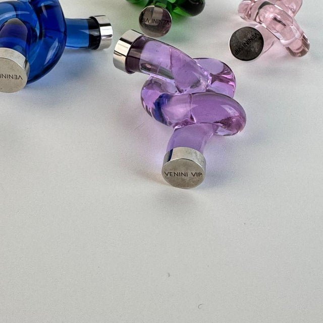 Black Murano Glass Placeholders from Venini VIP, 1990s, Set of 6 For Sale - Image 8 of 15