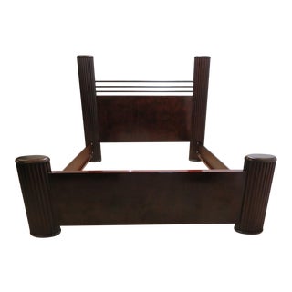 Henredon Burl Wood King Size Poster Bedframe For Sale