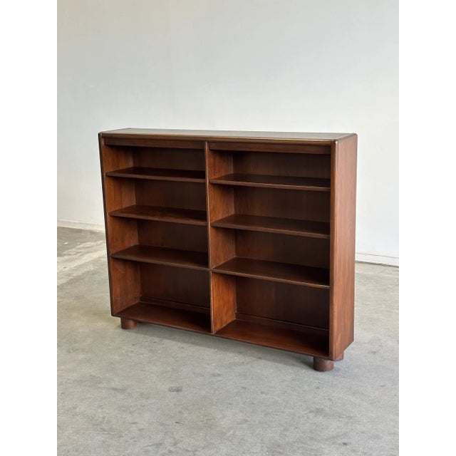 Wood 1970s Thin Bookcase in Dark Teak For Sale - Image 7 of 8