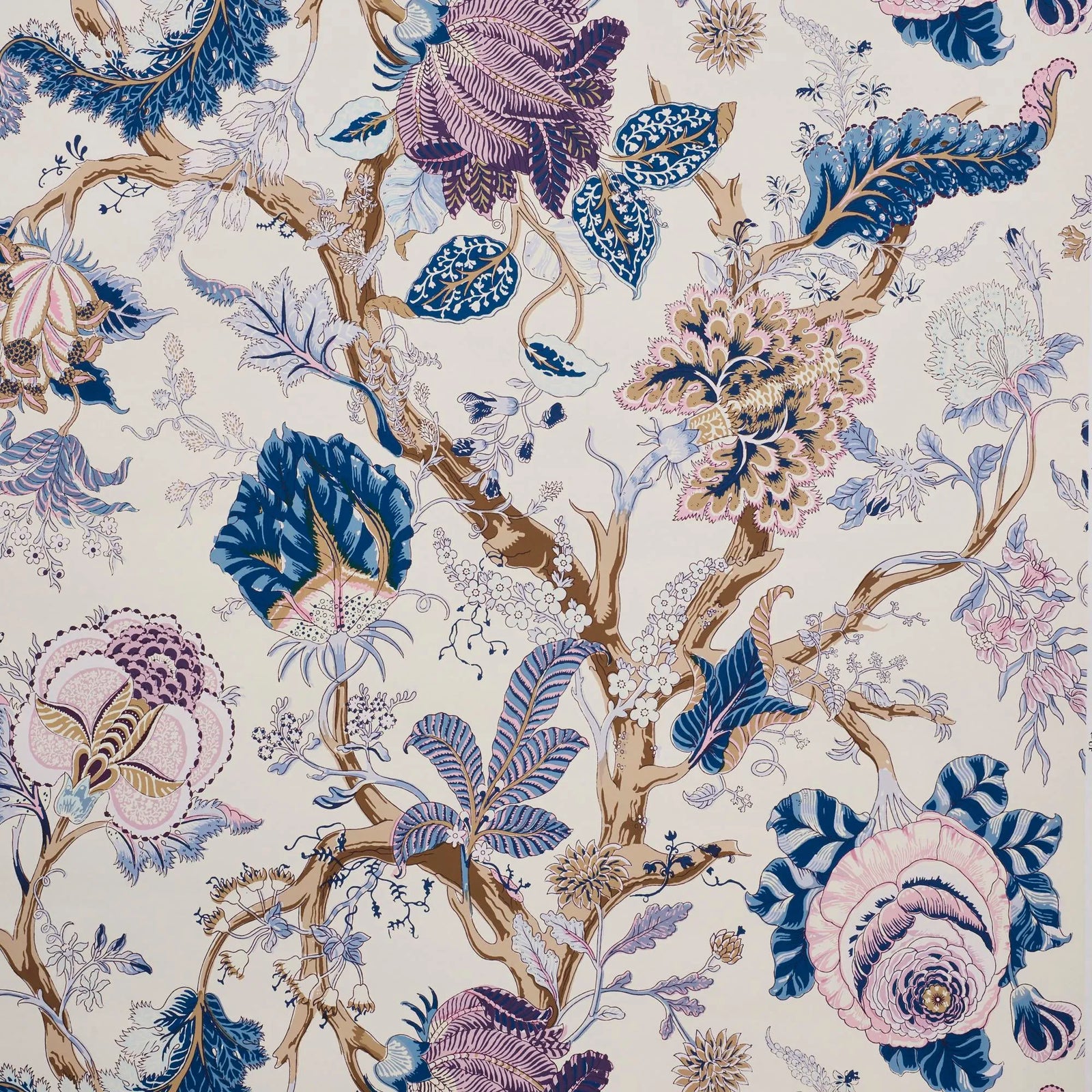 Schumacher Indian Arbre Wallpaper in Hyacinth (8 Yards) | Chairish