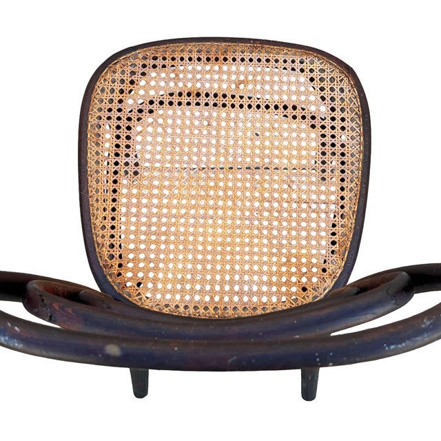 1920 Art Deco Bent Oak & Cane Chair No. 144 Attributed to Thonet For Sale - Image 9 of 9