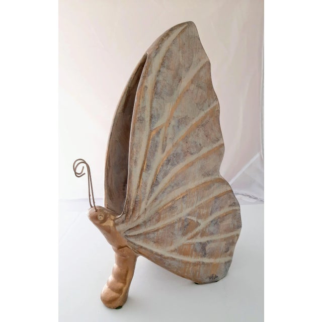 Shabby Chic Vintage XL Butterfly Table Sculpture Figurine For Sale - Image 3 of 8