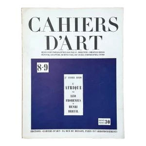 Orginal 1930 Revue Cahiers D’Art N. 8-9/African Art/Henri Breuil