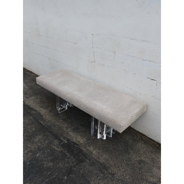 Mid-Century Modern Mid Century Modern Long Lucite End of the Bed Dining Table Bench 6374 For Sale - Image 3 of 18