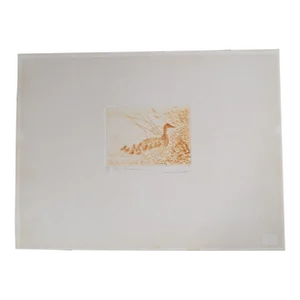 François Soulas 1932-1991 “Sologne, Les Canetons” Engraving Signed, Titled, Numbered 28/120.