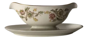 Vintage Aladdin by Aldisco Golden Elegance Pattern One Piece Gravy Boat