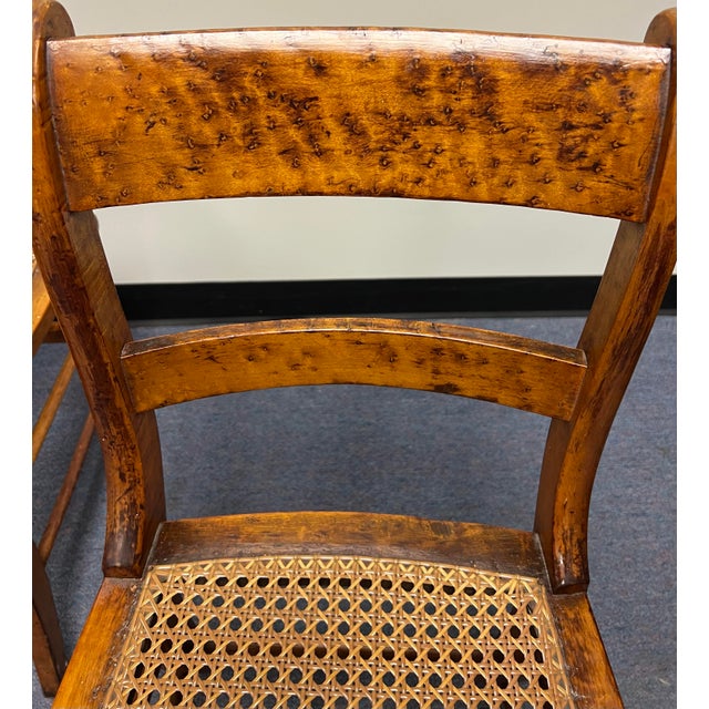 American Classical Style Birds Eye Maple Dining Chairs - Set of 4 For Sale - Image 11 of 11
