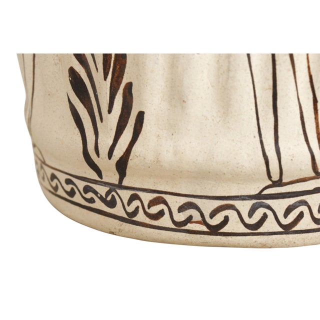 Mid 20th Century Primitive Hand Painted Terracotta Planter For Sale - Image 5 of 6