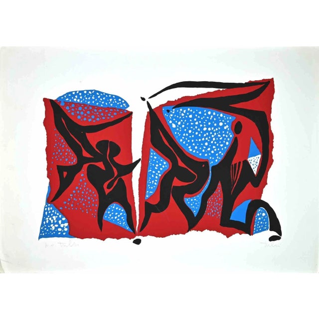 Abstract Composition is a colored screen print on paper, realized in the 1970s by the Italian artist Wladimiro Tulli....