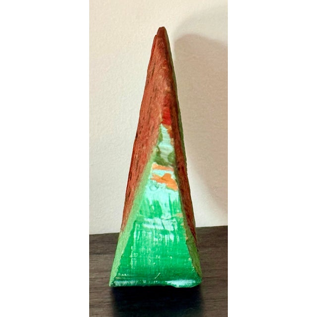 Vintage Large Scale Folk Art Hand-Painted Wood Watermelon Slice, Circa 1980s For Sale - Image 10 of 12