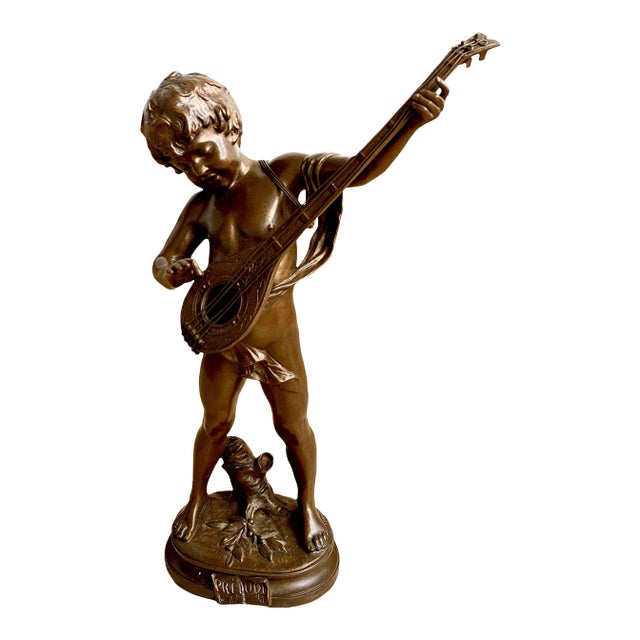 Late 19th Century "Prelude" Bronze Sculpture Signed Moreau For Sale