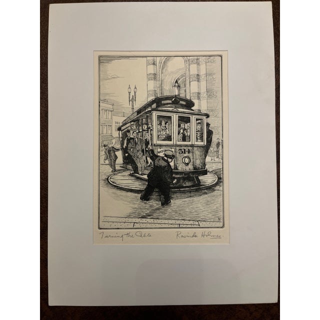 Minimalism Rare 1947 Sf Cable Car Prints | Newbegin’s Bookshop Union Square - Set of 2 For Sale - Image 3 of 6
