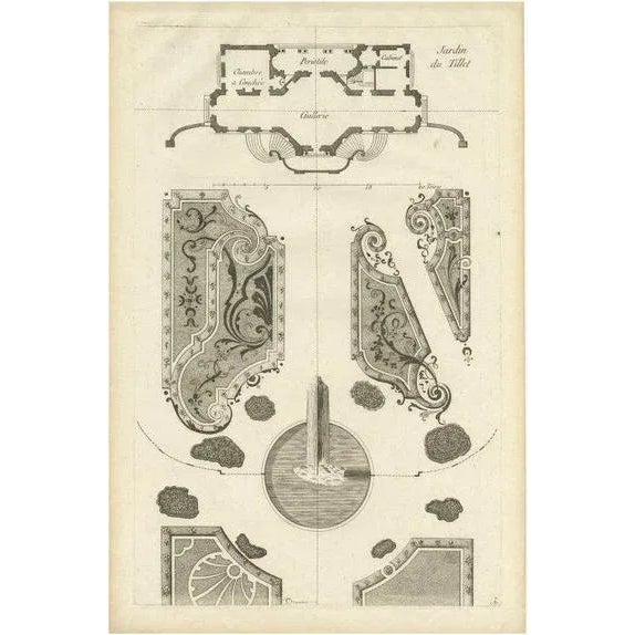 Late 18th Century Garden of Historic Hôtel Du Tillet in Paris, 1776, Paper For Sale - Image 5 of 5