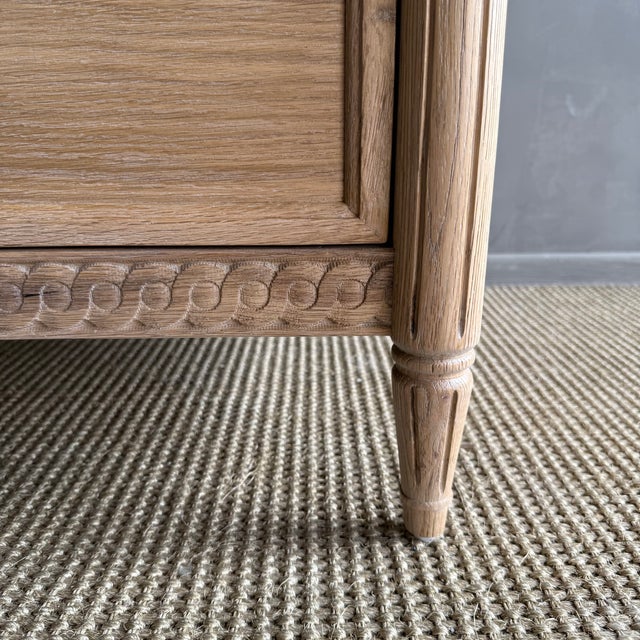 Louis XVI Style White Oak Nightstand 2 Drawers For Sale - Image 11 of 12
