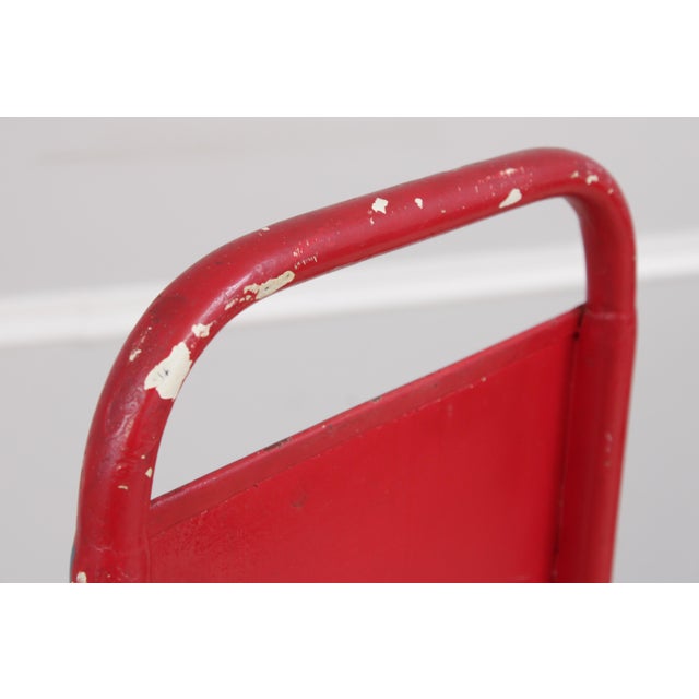 Red Charney Industrial Metal Chair Sculpture Seat For Sale - Image 8 of 15