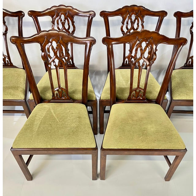 Wood Theodore Alexander Althorp Collection Pierced Back Chippendale Dining Chairs - Set of 10 For Sale - Image 7 of 18