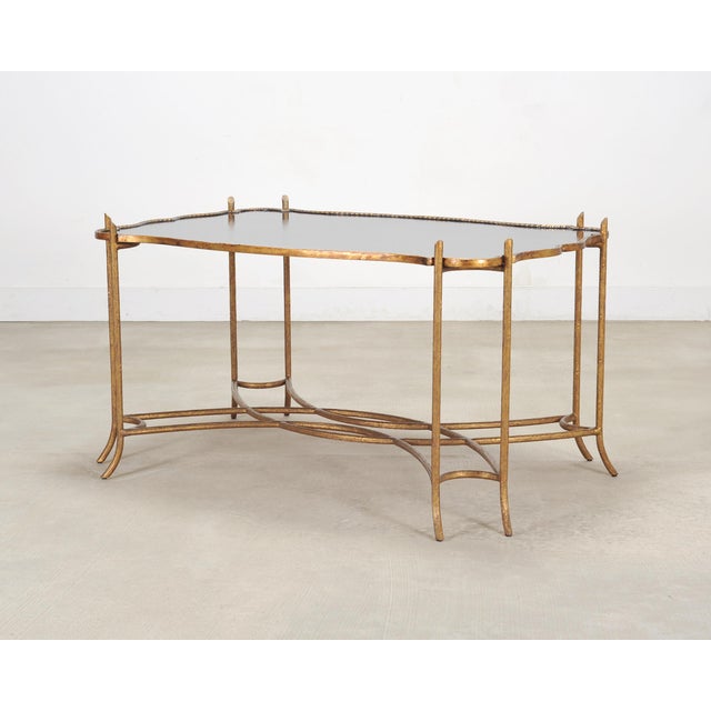 Chinoiserie Dennis & Leen Chinoiserie Iron Gilt Tall Tray Cocktail Table For Sale - Image 3 of 18