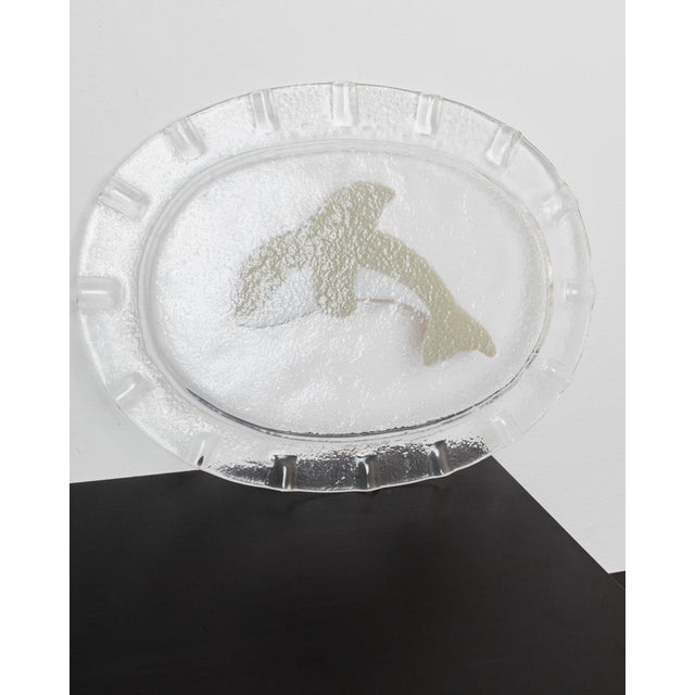 Mid-Century Oval Murano Glass Serving Platter Dolphin, Italy, 1980s For Sale - Image 9 of 12