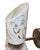 Elegant 1970's Murano glass wall sconce featuring a sculptural hand-blown glass shade with dramatic organic white mottled...