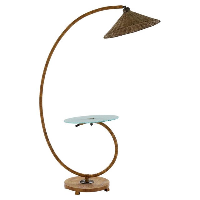 Art Deco Swedish Grace Floor Lamp in Art Glass and Beech, 1930s For Sale - Image 18 of 18