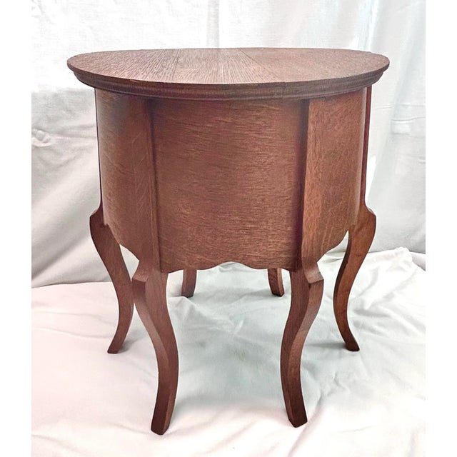 Wood Antique Oak Plant Stand Side Table For Sale - Image 7 of 12