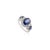 2.6 Carat Deep Blue Sapphire Three Stone Diamond Ring Size 5.5 in 14k Gold For Sale - Image 4 of 13