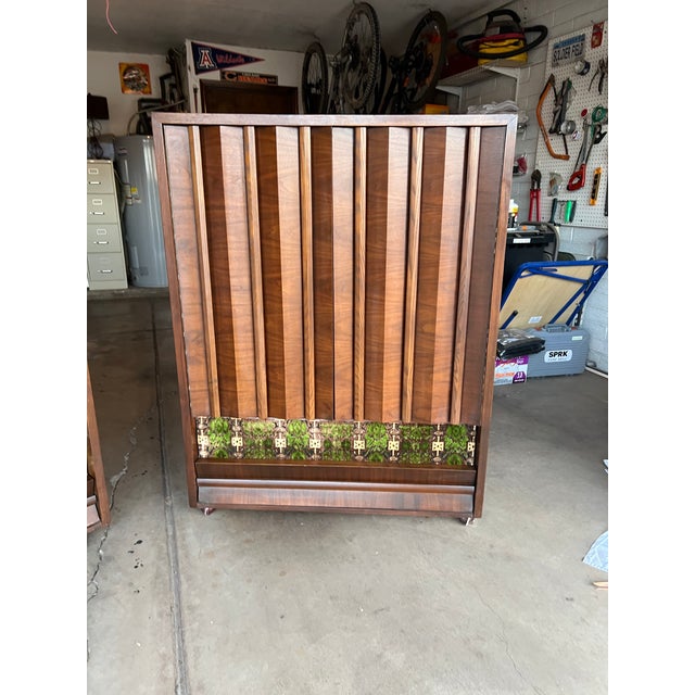 Wood Mid Century Modern Brutalist Dresser Pair by Tobago. Canada. For Sale - Image 7 of 11