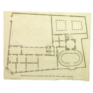 Giovanni Giacomo De' Rossi, Antique Copper Engraving - Massimi Palace For Sale