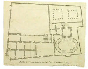Giovanni Giacomo De' Rossi, Antique Copper Engraving - Massimi Palace